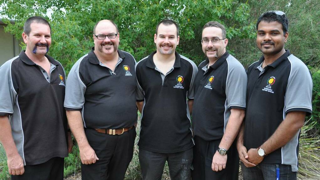 The Dubbo College Movember team of Brodie Ferris, Kevin Fullerton, Tarren Guy, Paul Allen and Sanjay Chandran raised more than $1600. Photo CONTRIBUTED