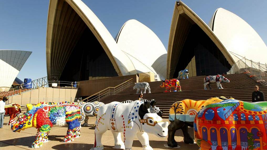 ON MASS The Taronga Wild! Rhinos art trail was launched at the Opera House late last month.