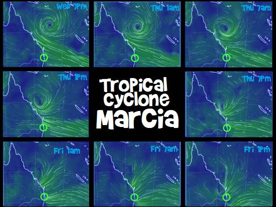 One of the many Cyclone Marcia/ Brady Bunch jokes doing the rounds during the last 24 hours. Photo: Gold Coast Weather twitter page