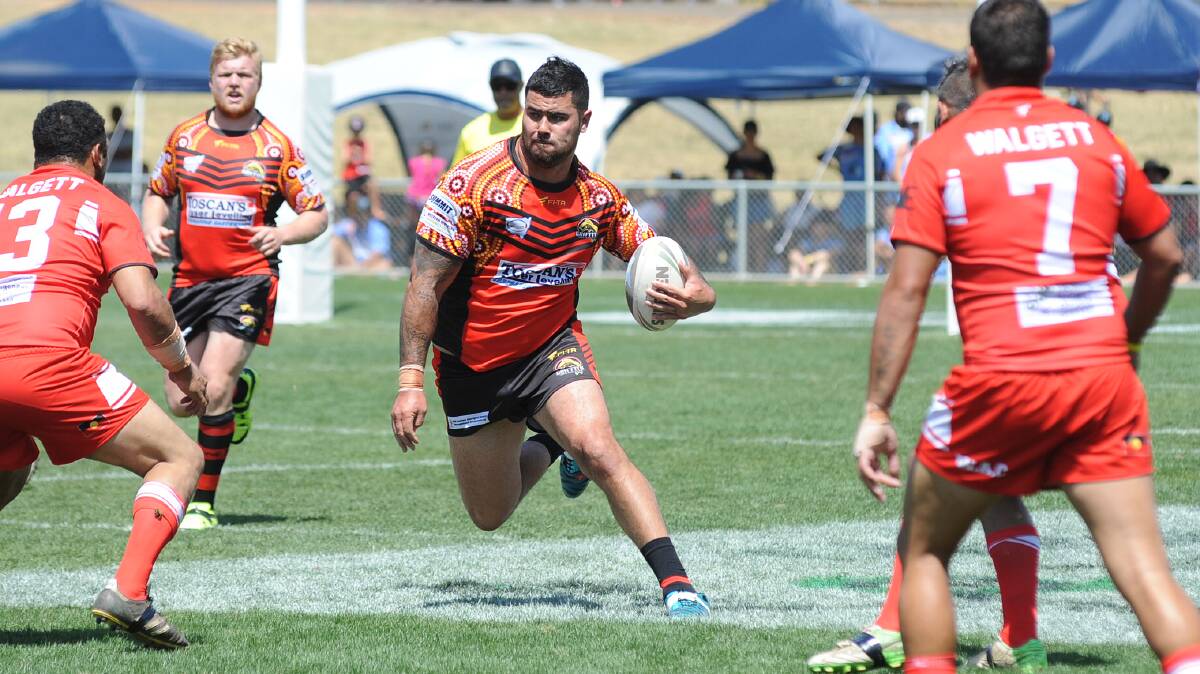 David Fifita was at his destruvtive best when his Griffith 3 Ways United side defeated Walgett on Sunday afternoon. Photo: KATHRYN O'SULLIVAN