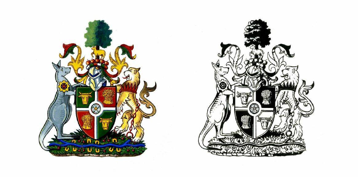 KEEPING WITH TRADITION: The coat of arms for Dubbo has been designed by the Royal College of Arms. Images: CONTRIBUTED