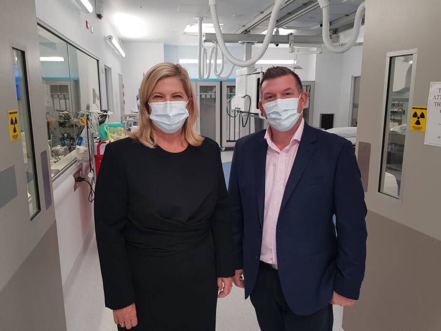 Regional Health Minister Bronnie Taylor and Dubbo MP Dugald Saunders at the cardiac cath lab. Picture: Supplied