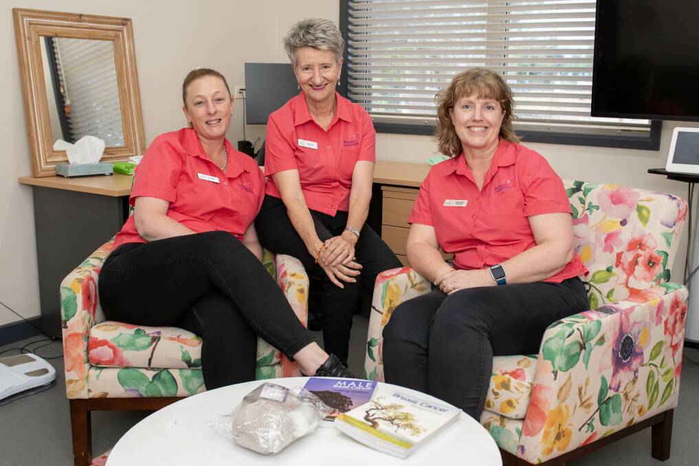 Breast care nurses Krystal Brassington, Margie Collins and Vanessa Hyland at the Dubbo Community Health Centre. Picture by Belinda Soole