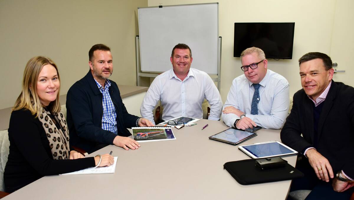 JOBS AVAILABLE: Transport NSW's Renee Ridley and Guy Collishaw with Dugald Saunders, RMS western director Alistair Lunn and Transport NSW's Matt Fuller. Photo: BELINDA SOOLE