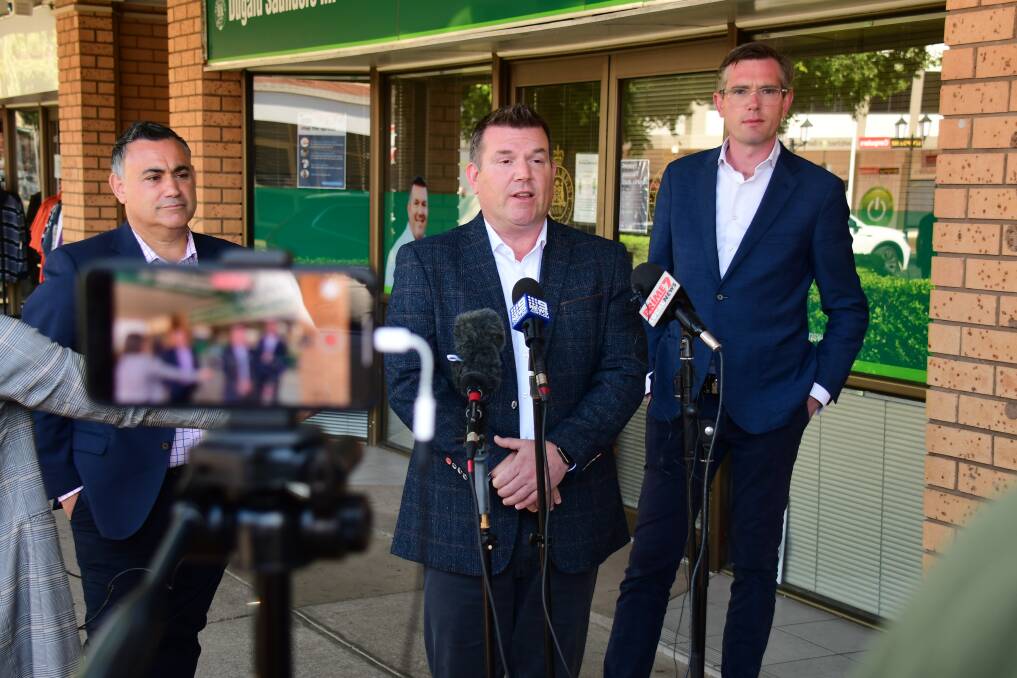 Dubbo MP Dugald Saunders announcing the funding in 2020. Picture: BELINDA SOOLE