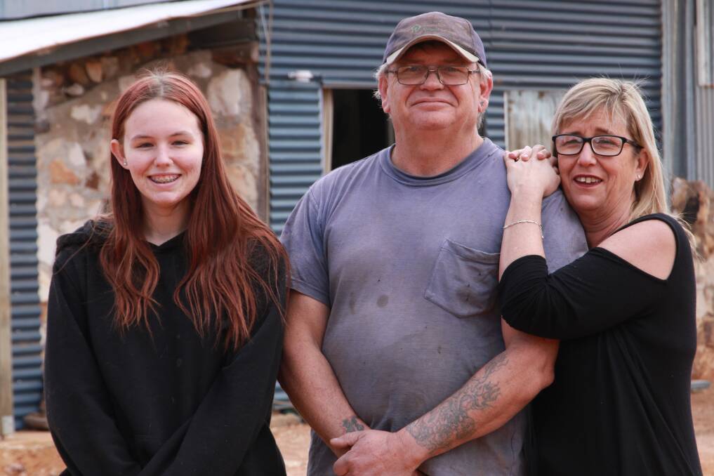 HOOKED: Gavan McFarlane (middle) says having Zoe and Connie hunting for opals with him at Lightning Ridge added to the fun. Photo: RACHEL ANTELLA