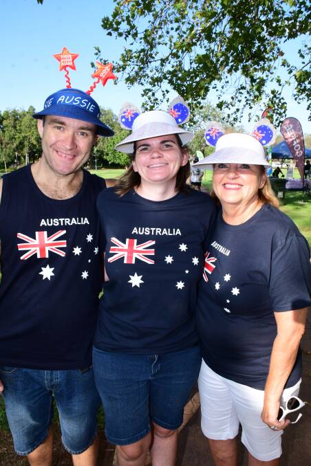 Dean Propert with Elizabeth and Louise Topdlov on Australia Day.