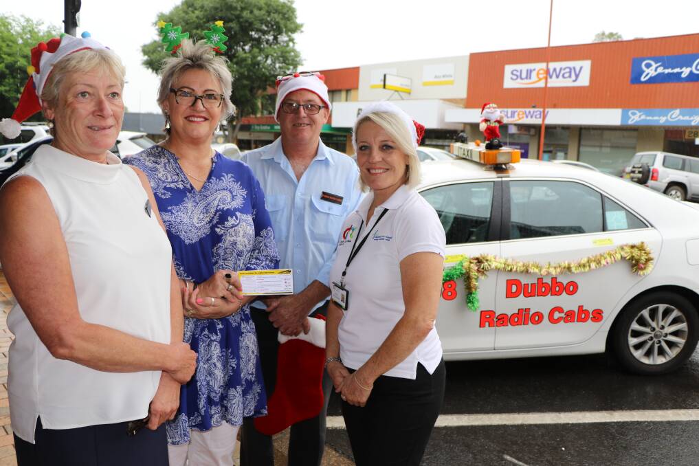 SAFE: Dubbo Radio Cabs office manager Marg Hull, Swish Gallery owner Susie Rowley, taxi driver Jack Rowley and road safety officer Jayne Bleechmore. Photo: CONTRIBUTED