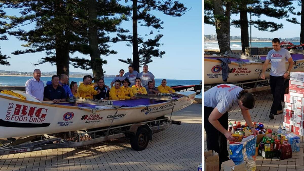 HELPING HAND: Boats full of food collected from Sydney surf life saving clubs has been distributed to Dubbo farmers. Photo: BOATIES BIG FOOD DROP