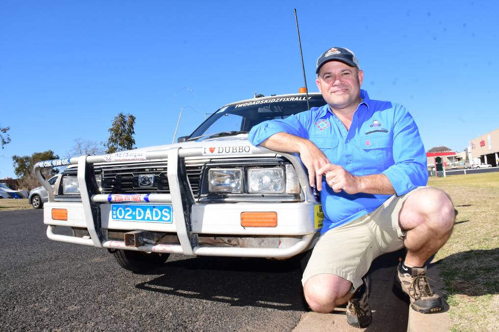 DOING IT FOR THE KIDS: David Ward and his brother Andrew will drive around Tasmania for the KidzFix Rally. They're hoping to reach $100,000 in fundraising. Photo: AMY McINTYRE