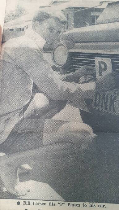 Bill Larsen was one of the first Dubbo residents to get P-Plates. He was featured in the Daily Liberal in 1965. Photo: CONTRIBUTED
