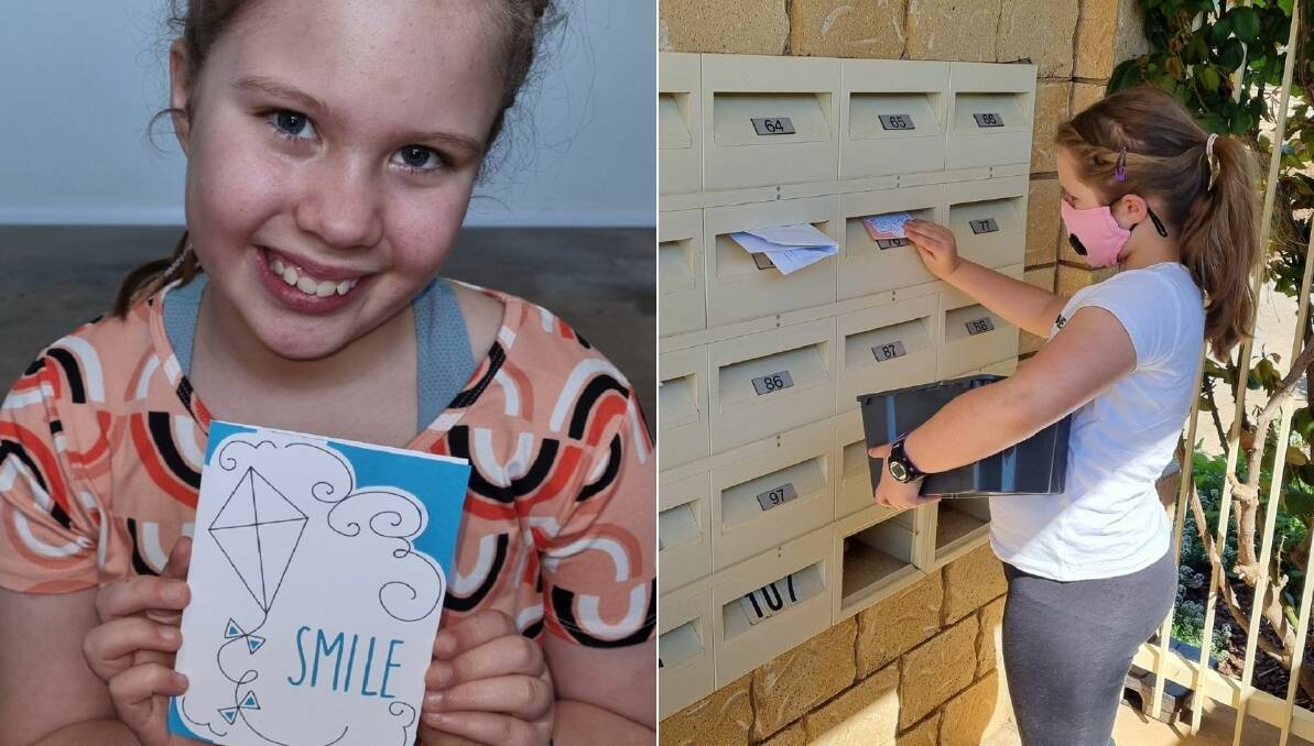PRECIOUS: Nine-year-old Izabelle Kelly has delivered 50 cards to help combat loneliness during the pandemic. Photos: CONTRIBUTED 