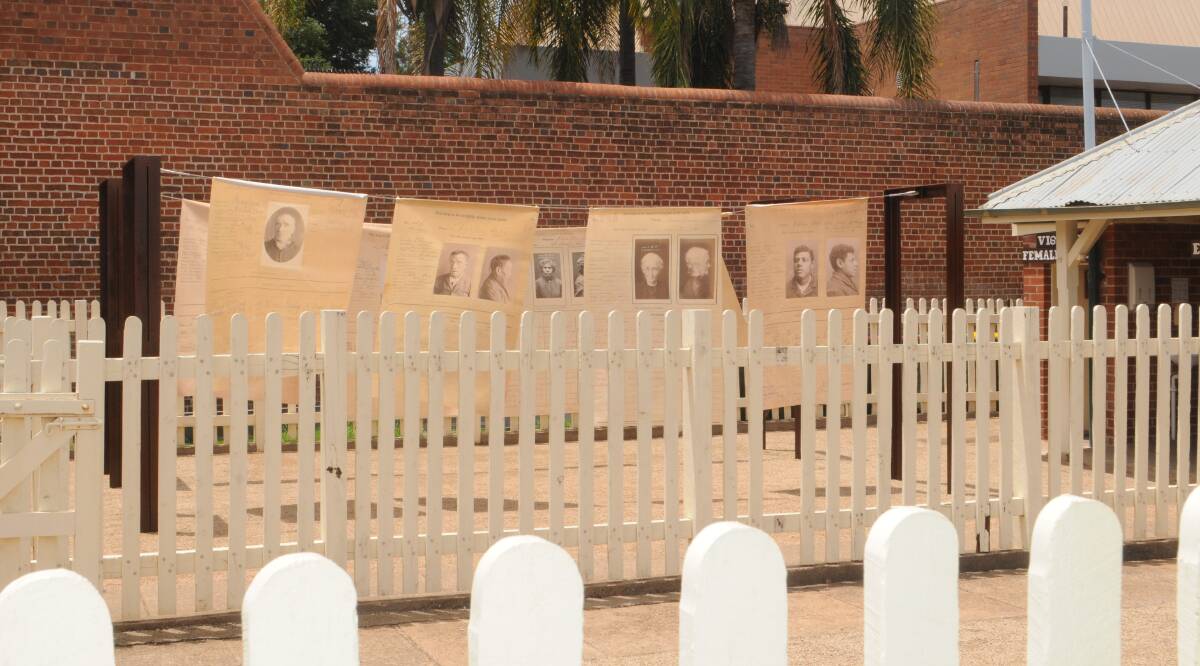 Even the washing line has been utilised to tell the stories of the Old Dubbo Gaol prisoners. Photo: ORLANDER RUMING