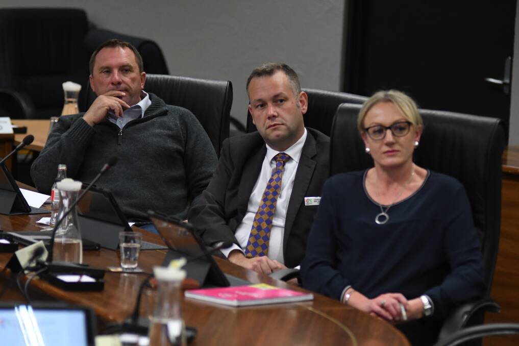 BUSY SCHEDULE: Dubbo Regional councillors Greg Mohr, Ben Shields and Jane Diffey have some decions to make on Monday night. Photo: BELINDA SOOLE
