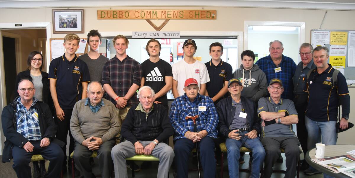 CONNECTING: The students and teachers from St Aloysius College in Sydney visited the Dubbo Community Men's Shed. Photo: ORLANDER RUMING