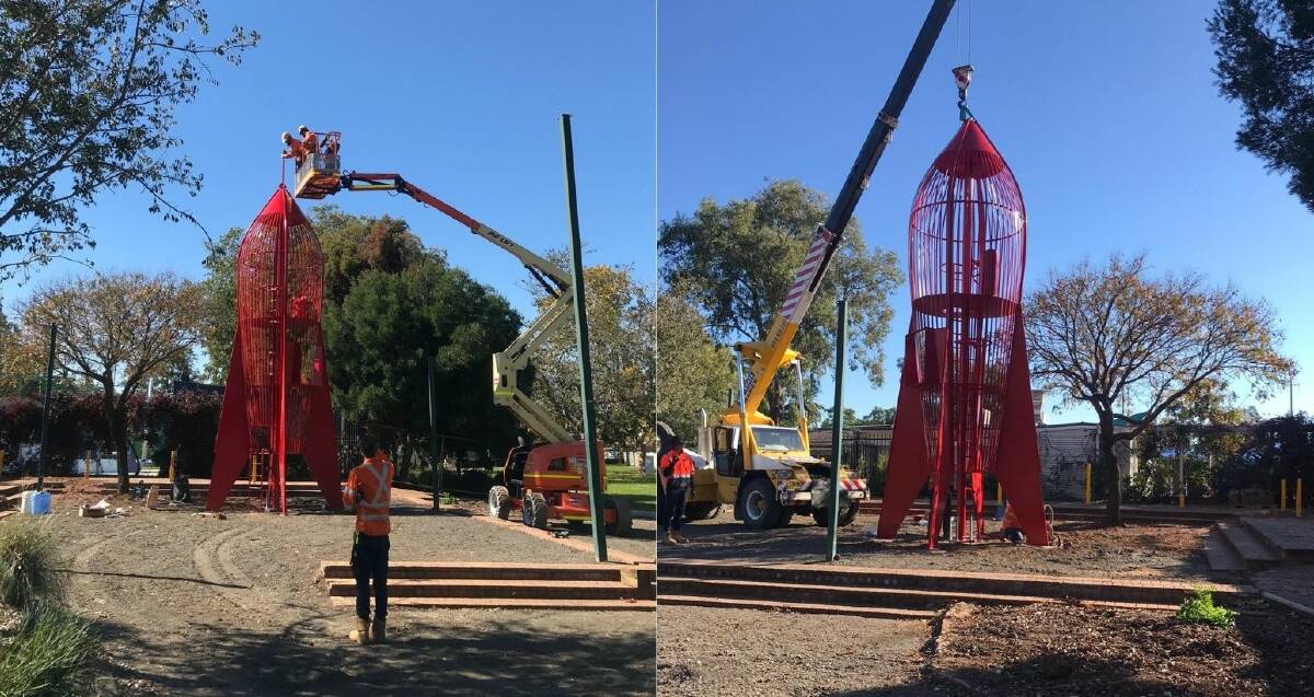 READY FOR LIFT OFF: A new piece of play equipment has been installed in Victoria Park, sparking much-loved memories for residents. Photos: CONTRIBUTED