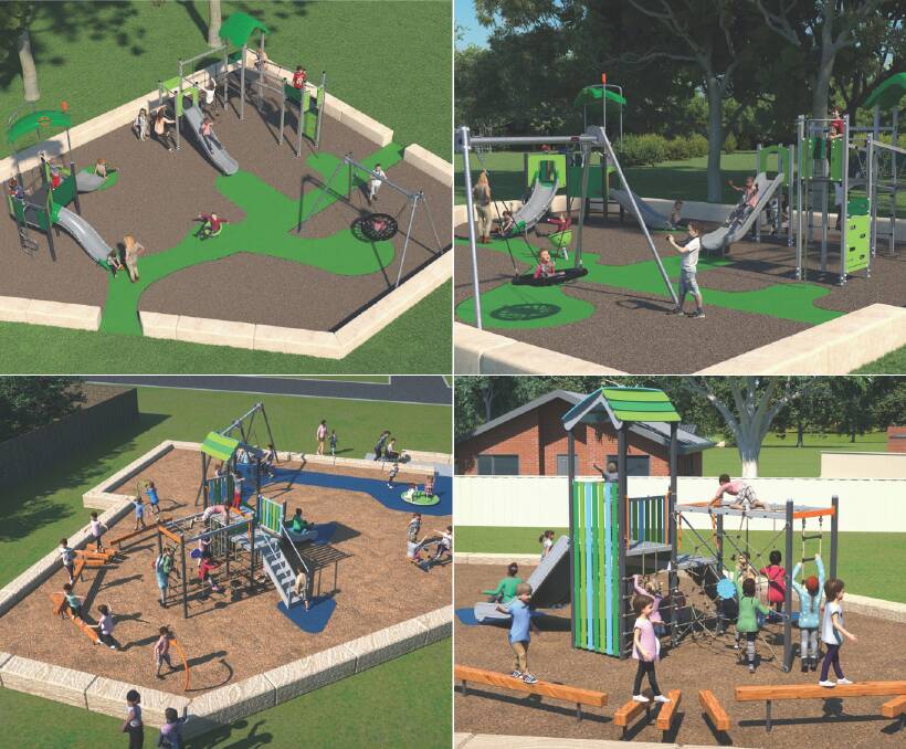 HAVE YOUR SAY: The top design is developed by Kompan while the bottom is by Moduplay. The public has been asked by Dubbo Regional Council to vote for their favourite. Images: CONTRIBUTED