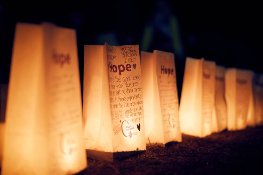 MESSAGE OF HOPE: The hope candles, normally displayed at the Relay for Life, will now be used in people's homes. Photo: CONTRIBUTED