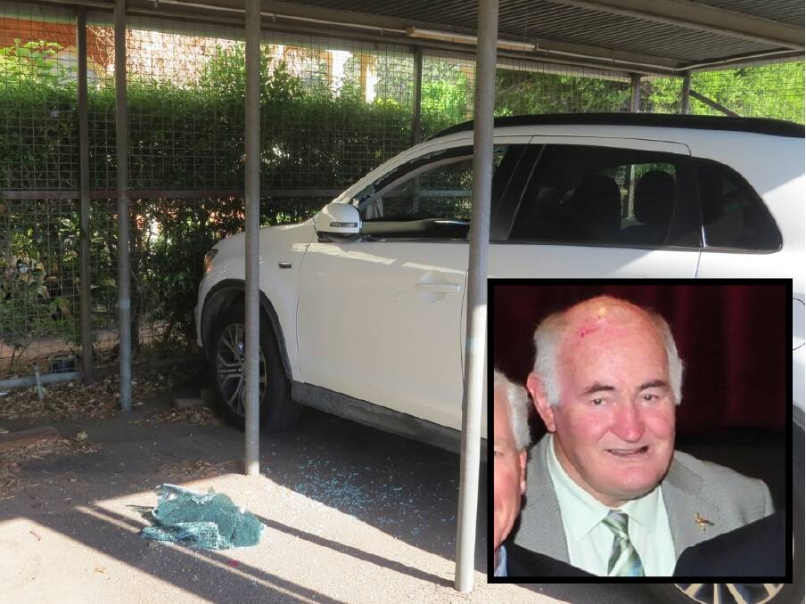 TARGETED: Five vehicles in the St Brigid's Church car park were broken into at the weekend and Father Brien Murphy (inset) says it wrecked him. Photo: CONTRIBUTED