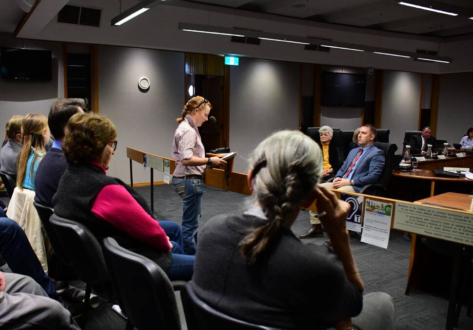 SPEAKING UP: Dubbo Regional Council heard from six speakers against the bridge, like Kylie Thiel from Narromine who has been vocal about the need for a bypass instead. Photo: BELINDA SOOLE