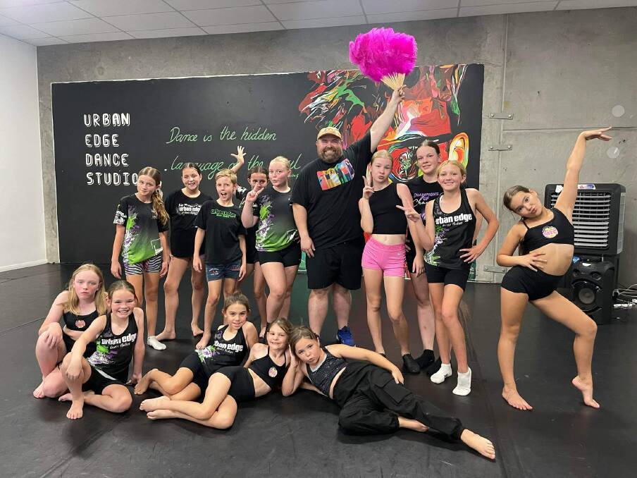 Jason Dearmer and the dancers from Urban Edge Dance Studio. Picture supplied