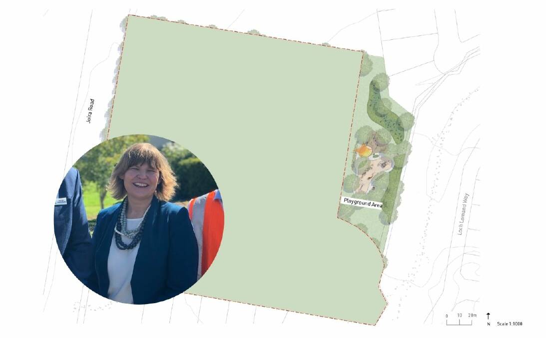 TIME TO PLAY: Dubbo Regional Council's liveability director Skye Price says access to the proposed playground in west Dubbo is a key aspect of the project. Photo and image: CONTRIBUTED
