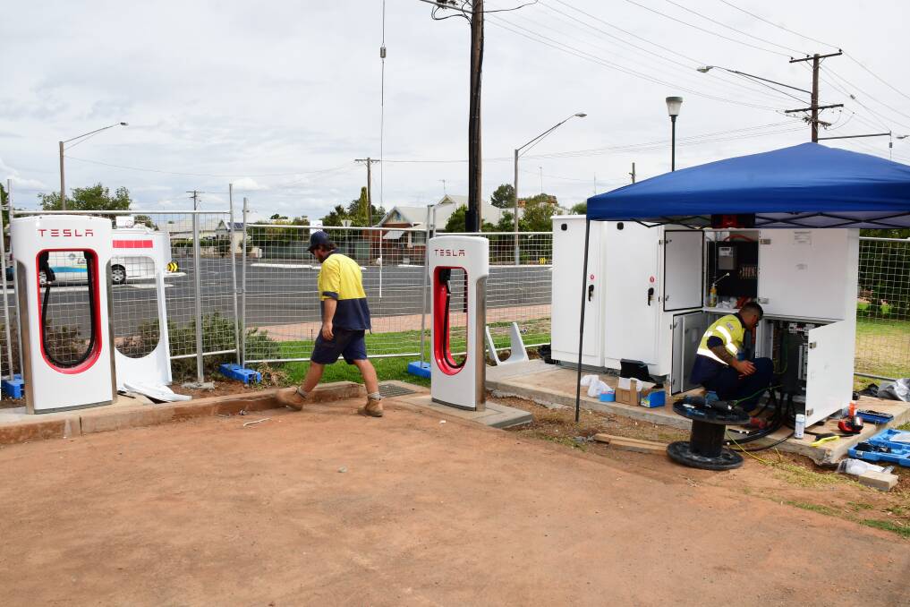 ELECTRIC VEHICLES: Five new electric car charging stations have been installed at the Western Plains Cultural Centre. Photo: BELINDA SOOLE