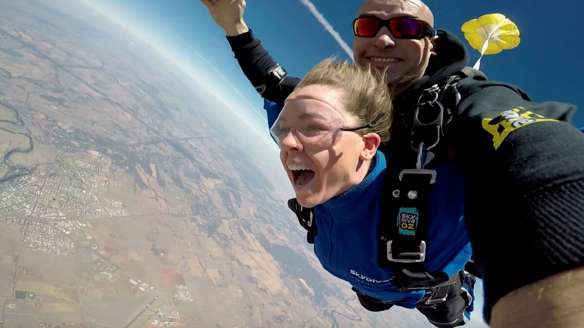 VIEW FROM ABOVE: Skydive Oz instructor Richie Dronow is encouraging people to take the plunge over Dubbo. Photo: CONTRIBUTED