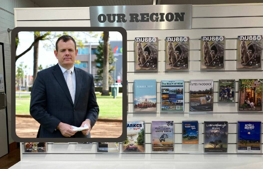 HOLIDAY HERE: Dubbo mayor Stephen Lawrence says the Visitor's Guide will be delivered to a number of locations to showcase what the region has to offer holidaymakers. Photo: CONTRIBUTED Inset: FILE