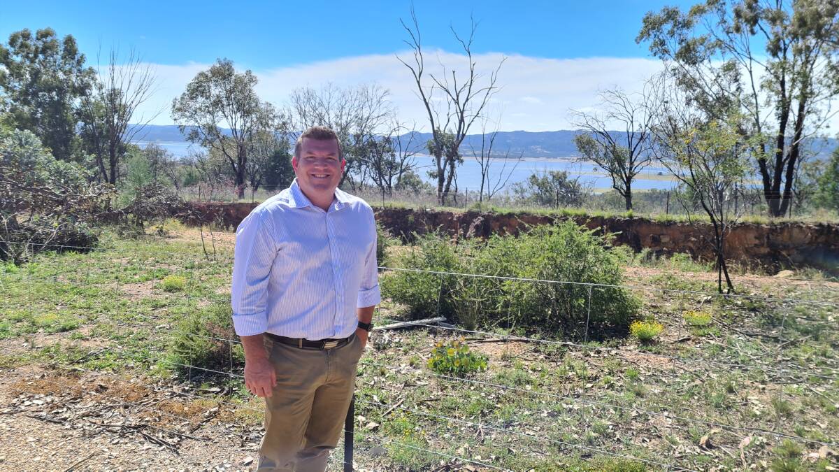 Dubbo MP Dugald Saunders at Burrendong Dam. Photo: CONTRIBUTED