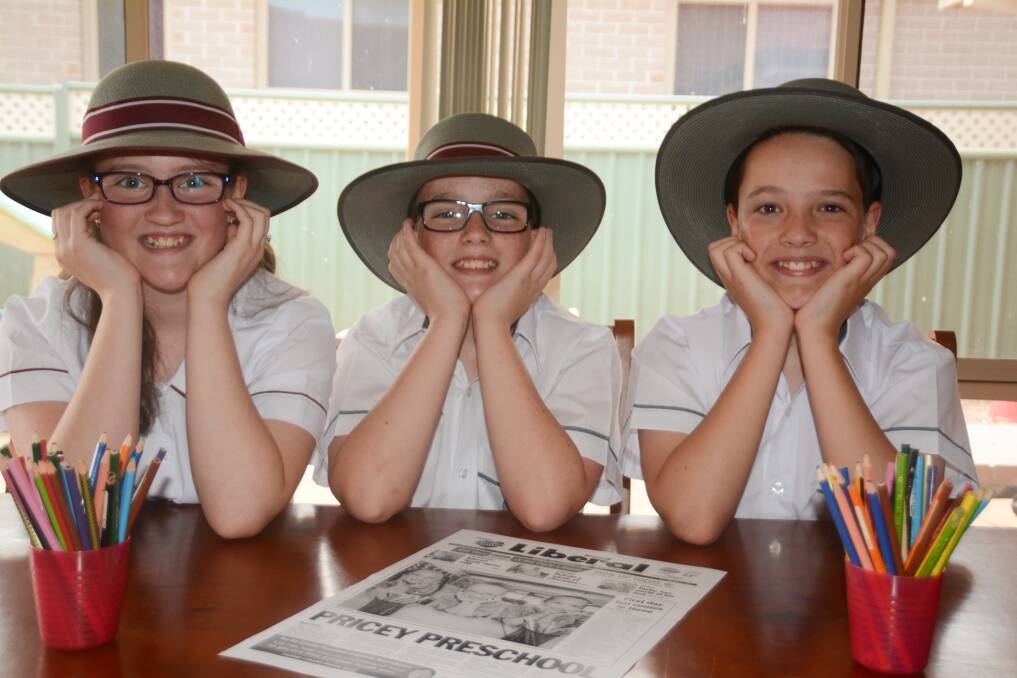 SEEING THREE: Triplets Bethany, Nathaniel and Isaac Lewis are starting high school on Thursday. Photo: ORLANDER RUMING