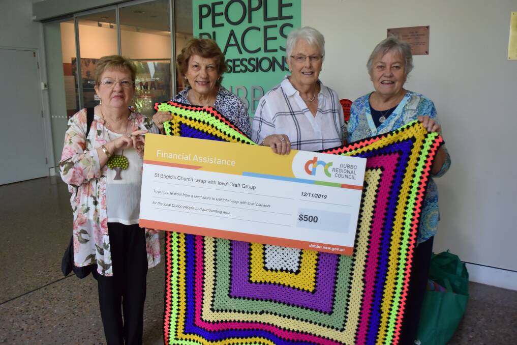 FUNDING: Bernadette Donoghue, Deanna Quade, Joan Anderson and Jeannette Dinning from the Wraps with Love group. Photo: ORLANDER RUMING
