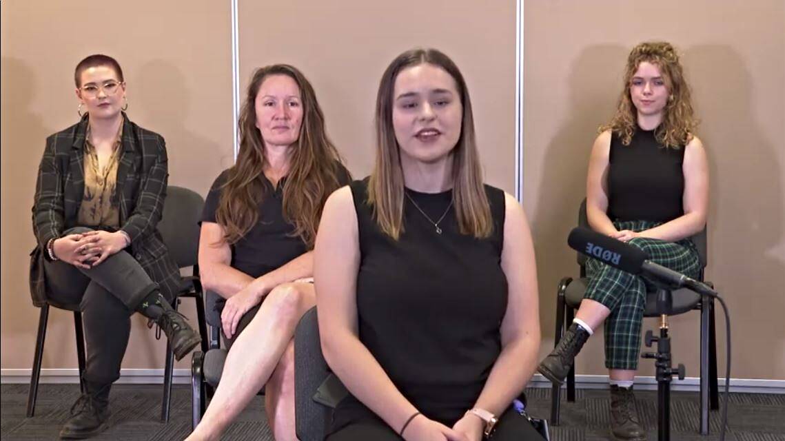 YOUTH WEEK: Ngaire Bigwood, Ann-Maree Chandler, Rebecca McMahon and Lucy Gleeson at the Q and A which was streamed through Facebook. Photo: DUBBO REGIONAL COUNCIL LIVESTREAM