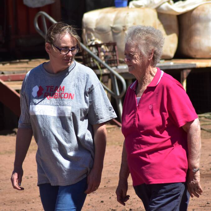 WATER: Team Rubicon welfare officer Danielle Walker with Margaret Frankham who is one of the first Litres for Life recipients in the Dubbo region. Photo: CONTRIBUTED