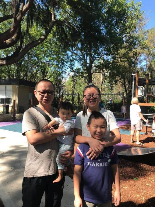 WHOLE NEW WORLD: Kimi Chen (back right) with her family, who moved from Zhaoqing but now live in Wellington. Photo: CONTRIBUTED