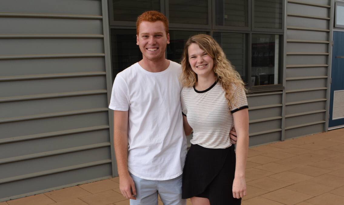 ACHIEVEMENT: Student Jacob Taylor (pictured with Grace Gilbert) was second in NSW in Industrial Technology. Photo: ANTONIA O'FLAHERTY