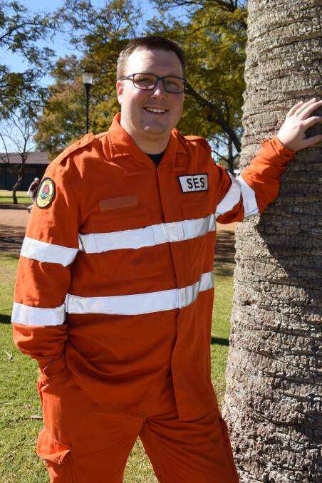 COMFORT: Nathan Mordue has seen a lot during his 12 months with the Dubbo State Emergency Service. Photo: ORLANDER RUMING