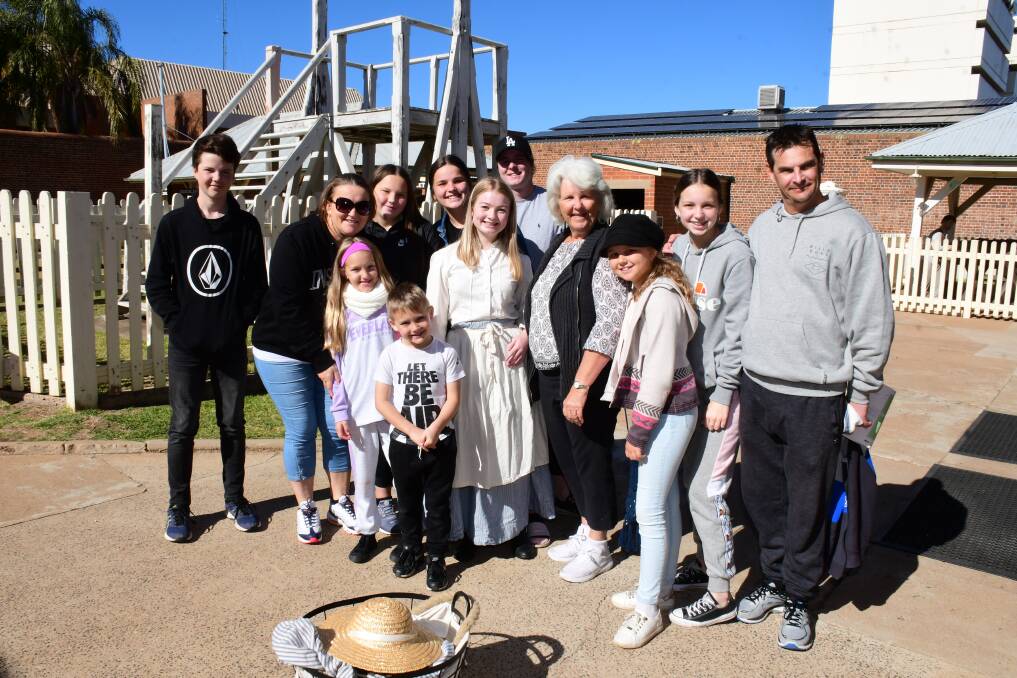 The Brown and Blundell family visiting the Old Dubbo Gaol on Sunday. Photo: AMY McINTYRE