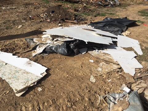 The asbestos that's been dumped at the waste facility. Photo: CONTRIBUTED