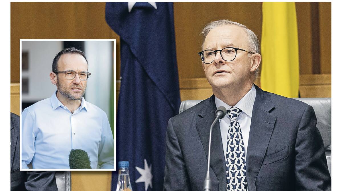 Prime Minister Anthony Albanese has rebuked Adam Bandt's Australian flag stance. Pictures: Keegan Carroll, Sitthixay Ditthavong