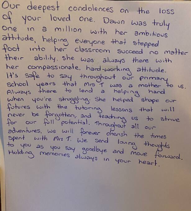 A letter received by Hayley Olivares.
