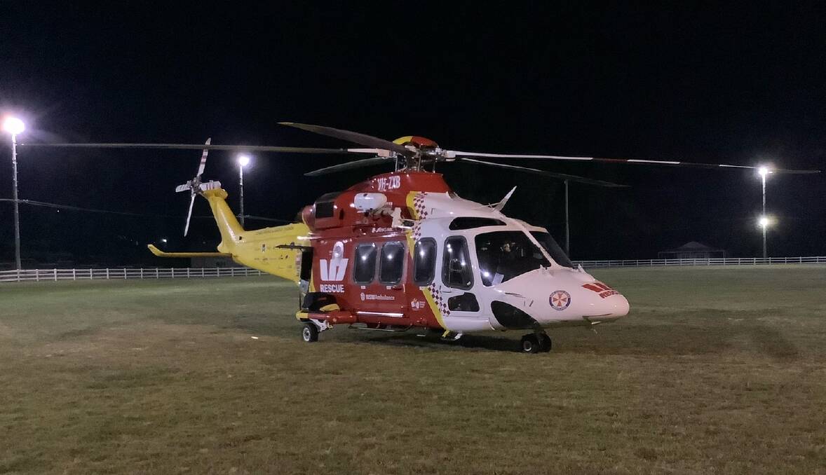 The Westpac rescue Helicopter at Rylstone Oval. Photo: Supplied