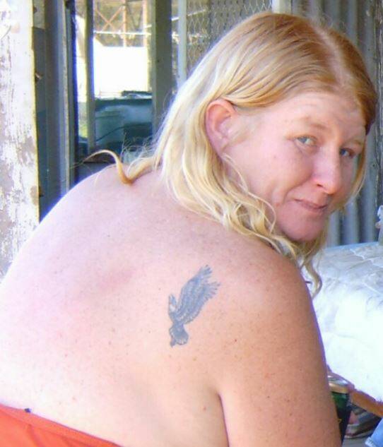 Paula-Lee has an eagle tattoo on her right shoulder. Photo: NSW Police
