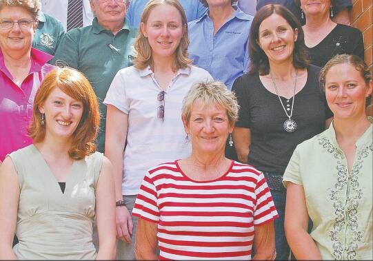 Dawn in 2007 (pictured front) along with other local treachers at a climate change event in Gulgong. 