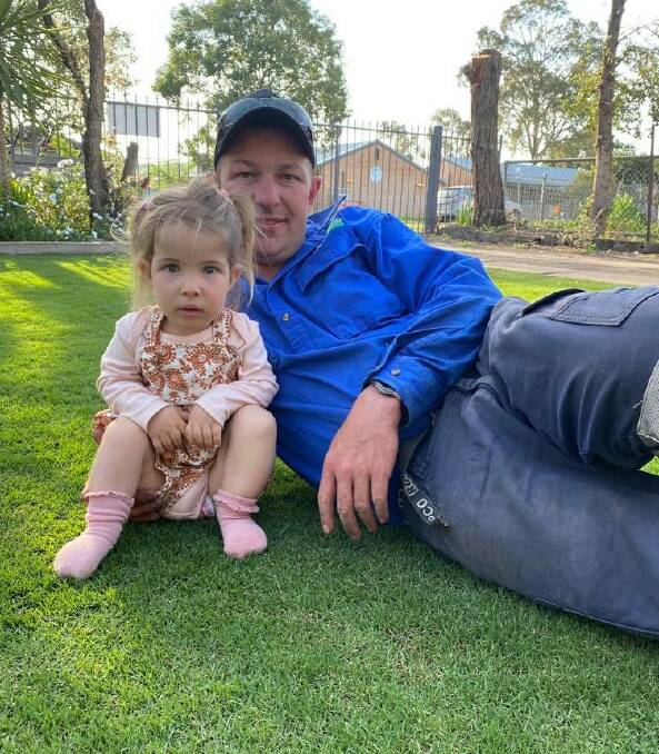 FAMILY LOVE: Damien Jordan will be donating a kidney to his three-year-old daughter, Bridie to improve her quality of life. Photo: Supplied
