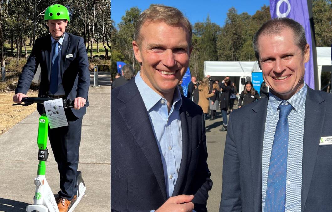 NSW Minister Rob Stokes (middle) with Dubbo council mayor Mathew Dickerson. Photo: Supplied / Facebook