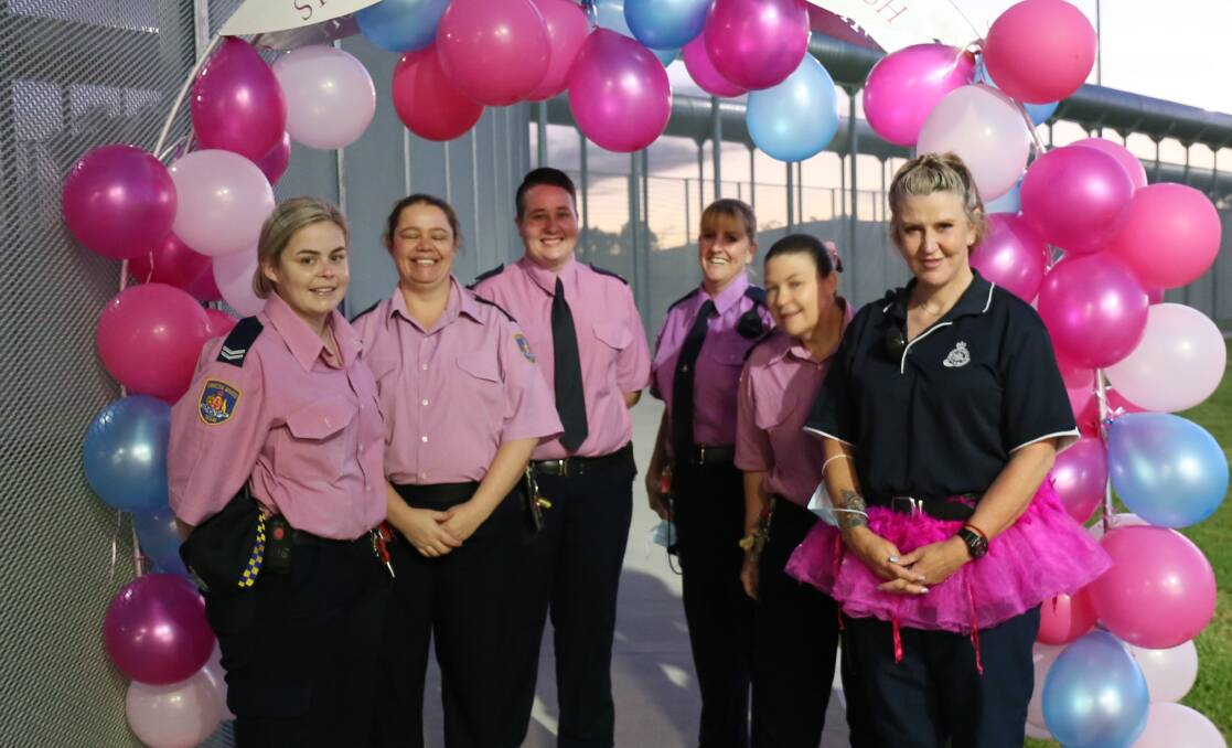 PINK GETUP: Bianca Lindley-Kell, Vicki Calocouras, Beverly Pettit, Tanya Maxwell, Tracey Bell and Louise Johnson. Photo: CSNSW