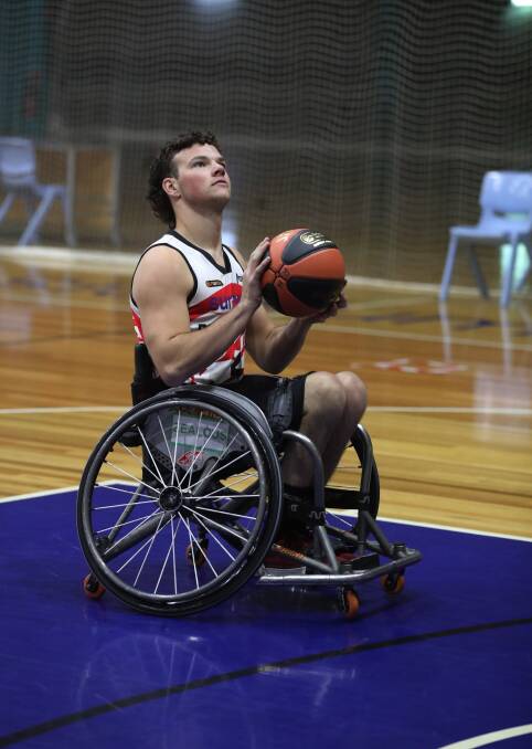 SHOOTING FOR THE TOP: Emeny training with the Roller Hawks. He will play for the Australian under 23 team in the 2021 national league. 