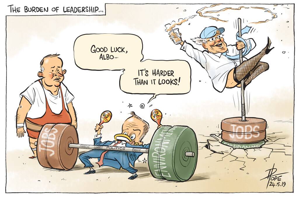 Cartoonist David Pope on "The Burden of Leadership". 