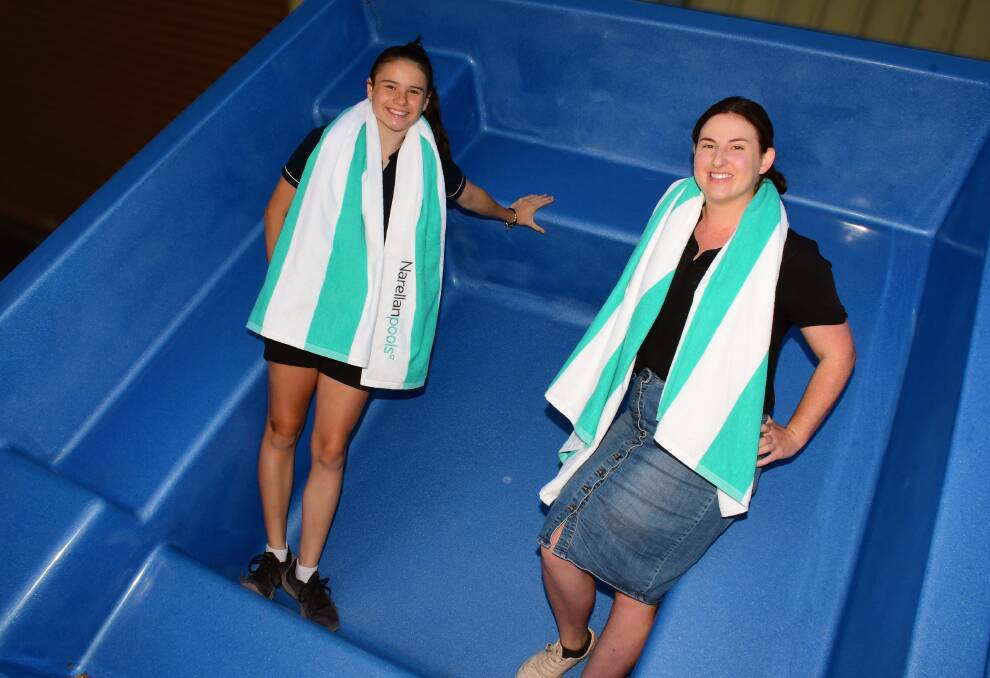 BUSY: Bailee-Jade Hutchins with Megan Reakes from Narellan Pools Western Plains said they have been busy this month. Photo: AMY MCINTYRE